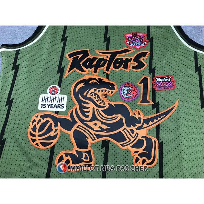 Maillot Toronto Raptors Tracy McGrady NO 1 Mitchell & Ness 1998-99 Vert